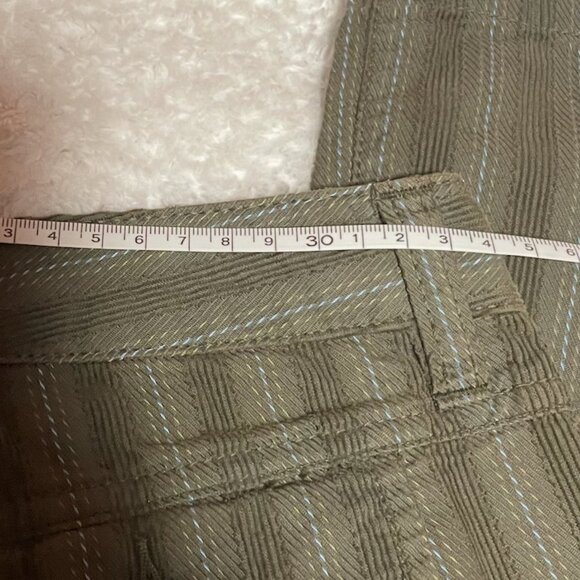 BNWT Y2k Indigo office siren low rise corduroy green pinstripe flare pants - Picture 2 of 5
